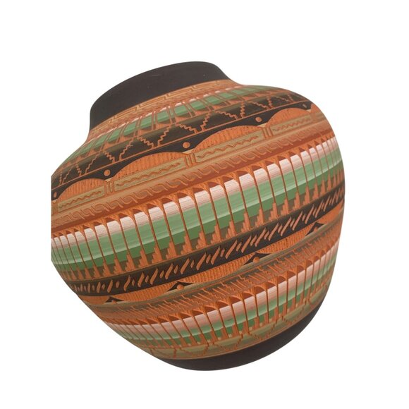 VTG Handcrafted Native American Pottery Vase Billy Dennison Navajo 96 8486 - Picture 6 of 9